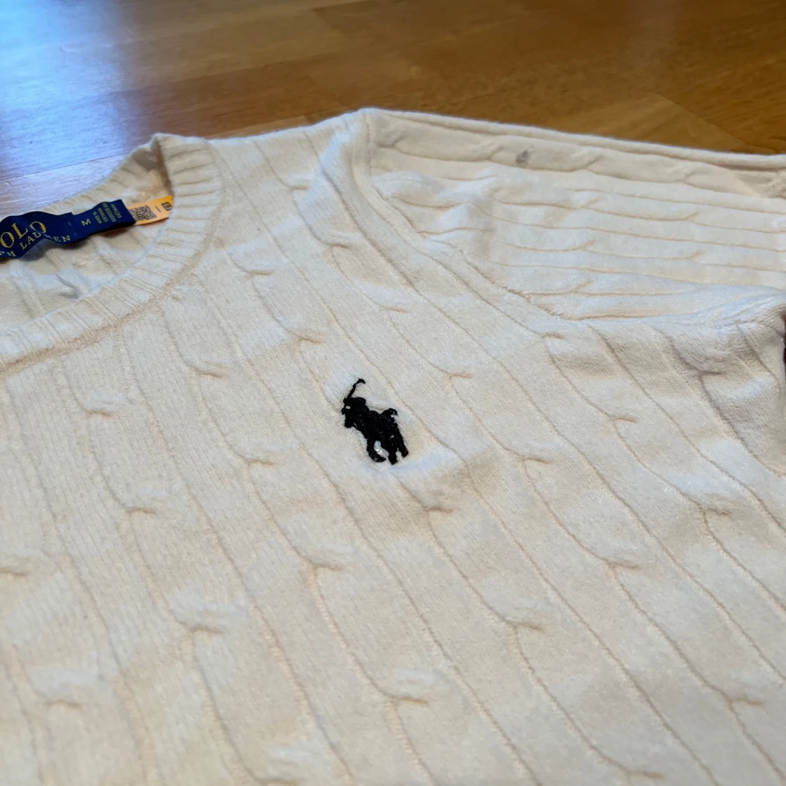 Vit kabelstickad tröja från Polo Ralph Lauren - 2