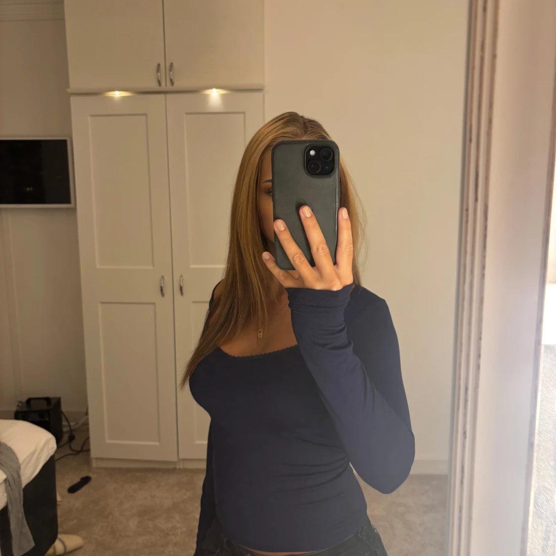 Mörkblå långärmad topp - 2