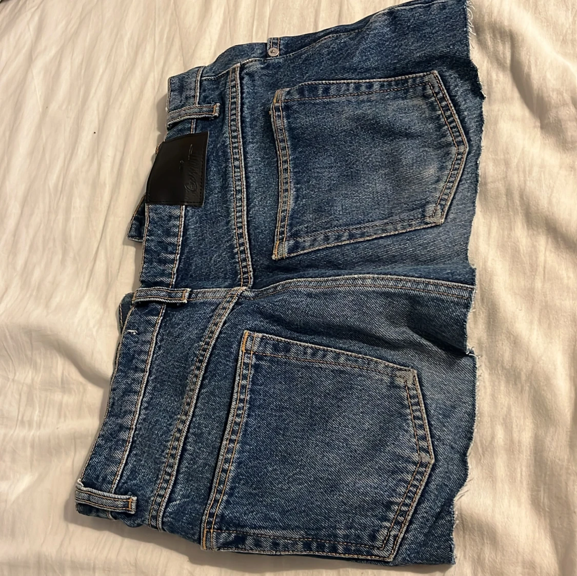 Blå jeans kjol från mango - 1