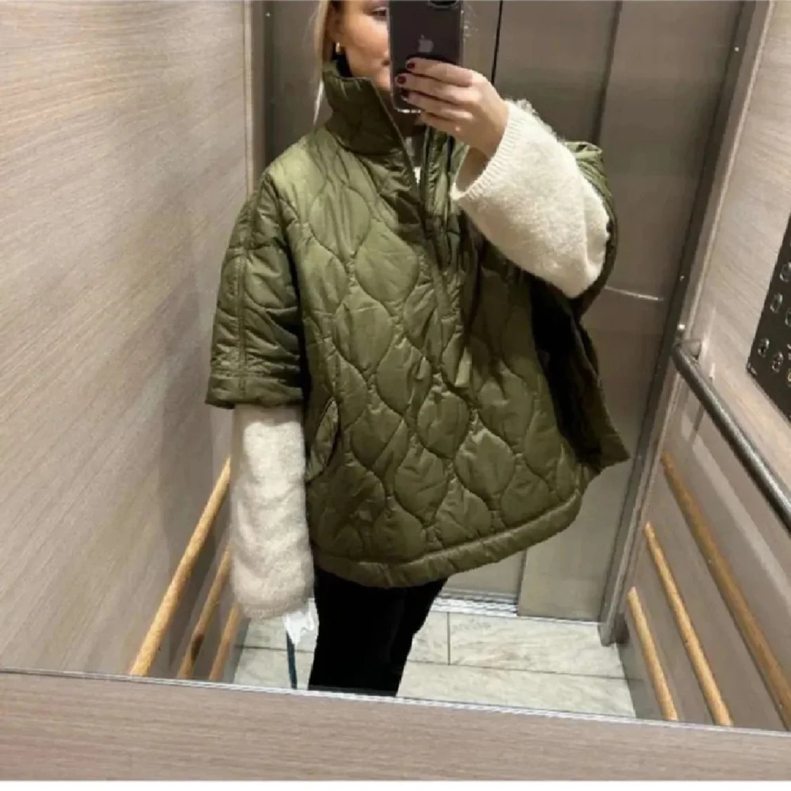Olivgrön quiltad jacka - 1