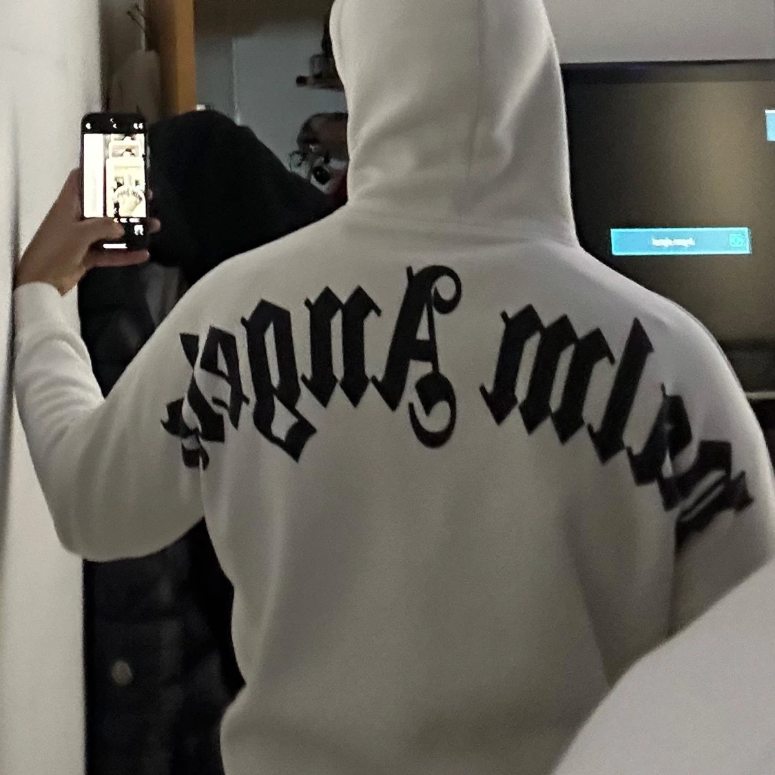 Vit hoodie från Palm Angels