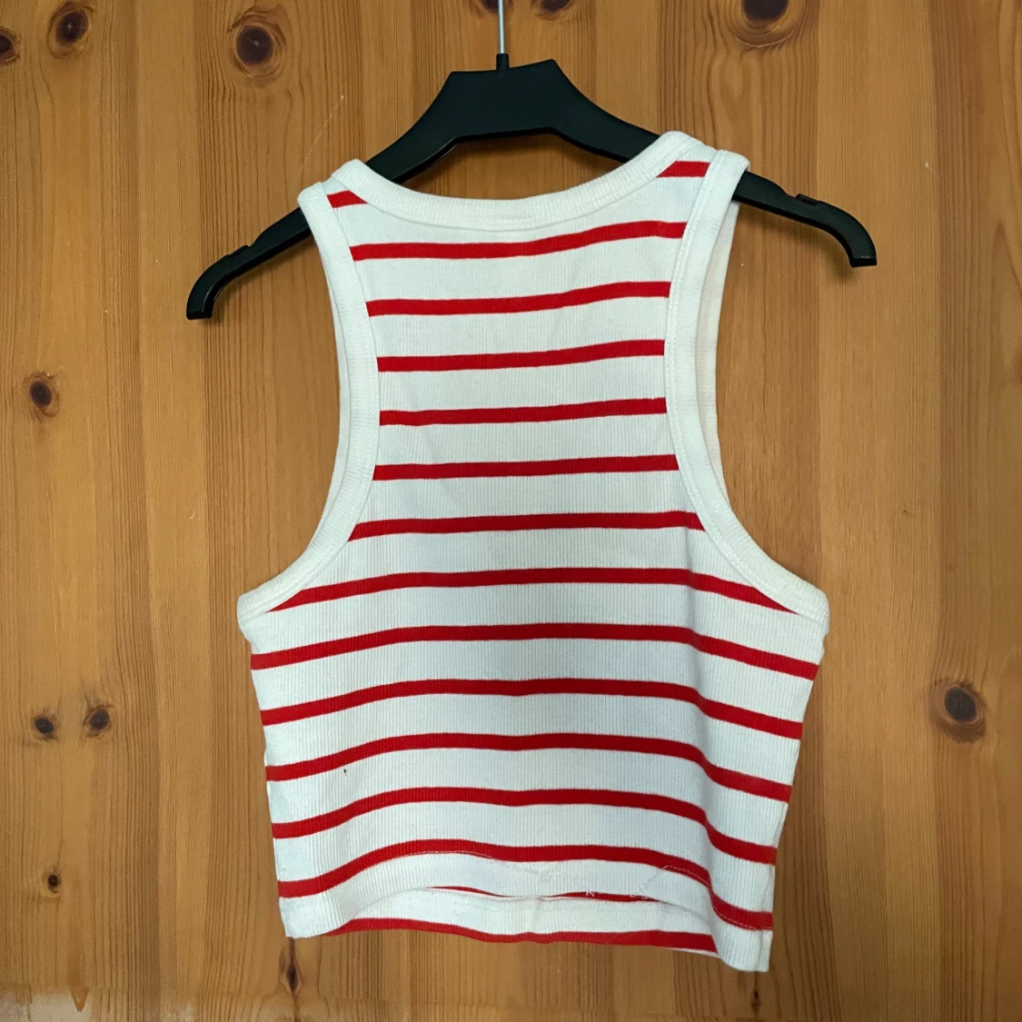 Vit och röd randig linnetopp från H&M - 1