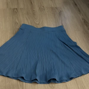 Plisserad blå kjol från FB Sister - Supersnygg plisserad kjol i blått från FB Sister, storlek S. Kjolen har en kort och utsvängd modell med bred linning och tunna vertikala veck som ger en cool struktur. Perfekt att matcha med en enkel topp eller hoodie för en chill look.