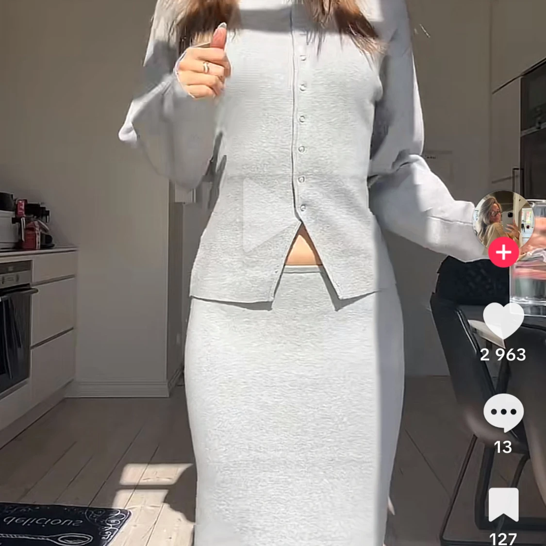 Ljusgrå sett i mjukt material - 2