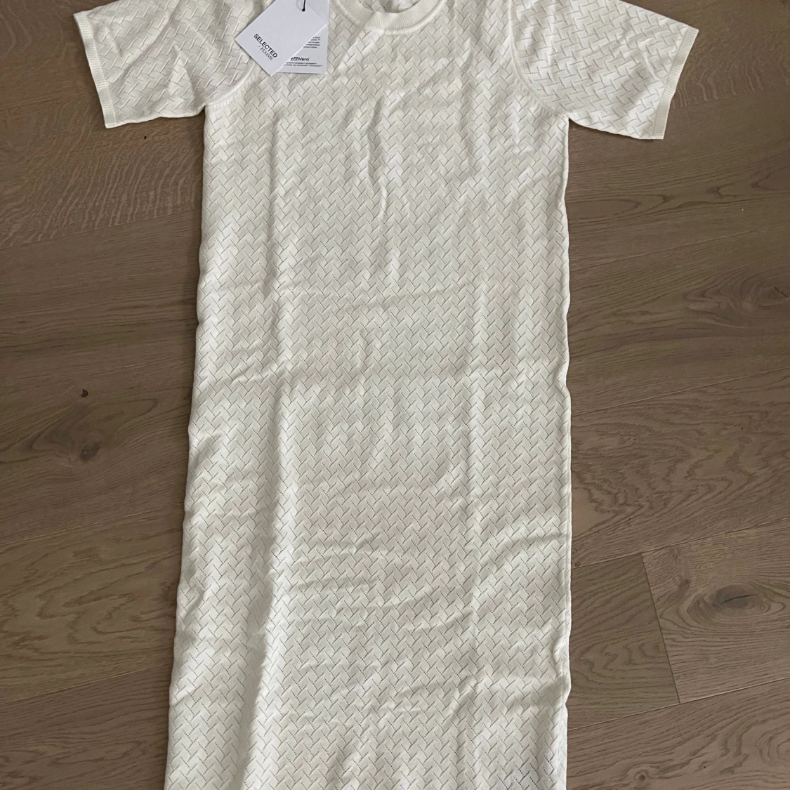 Vit stickad långklänning Selected Femme - 1