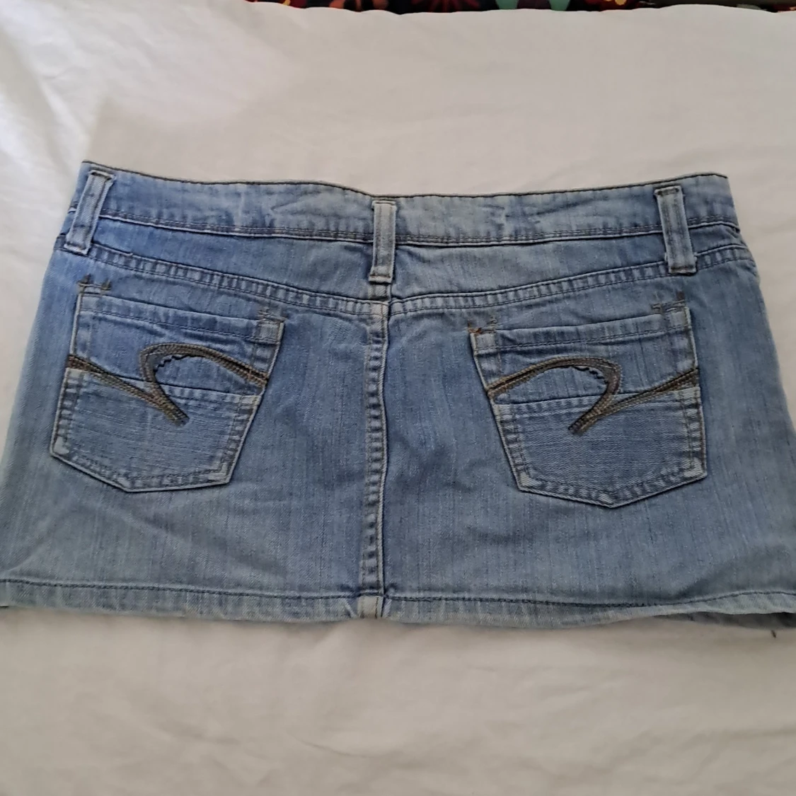 Ljusblå jeans miniskirt - 1