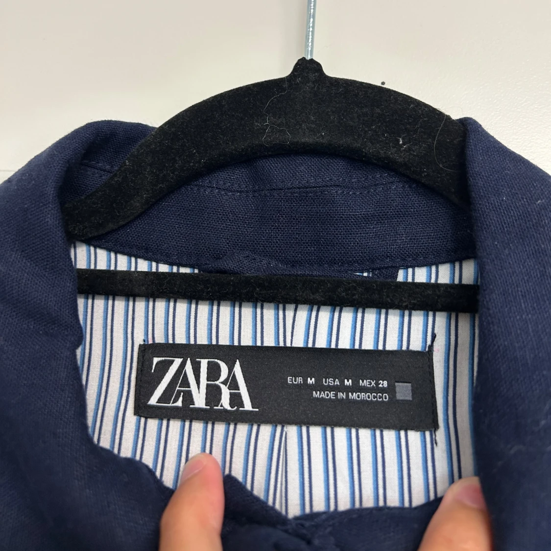 Mörkblå croppad overshirt från Zara - 2