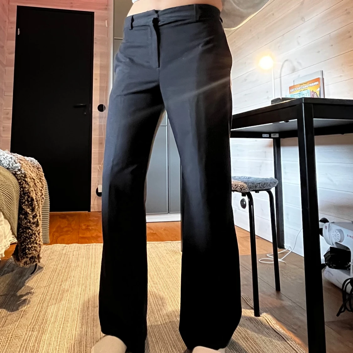 Svarta wide kostymbyxor Junkyard S