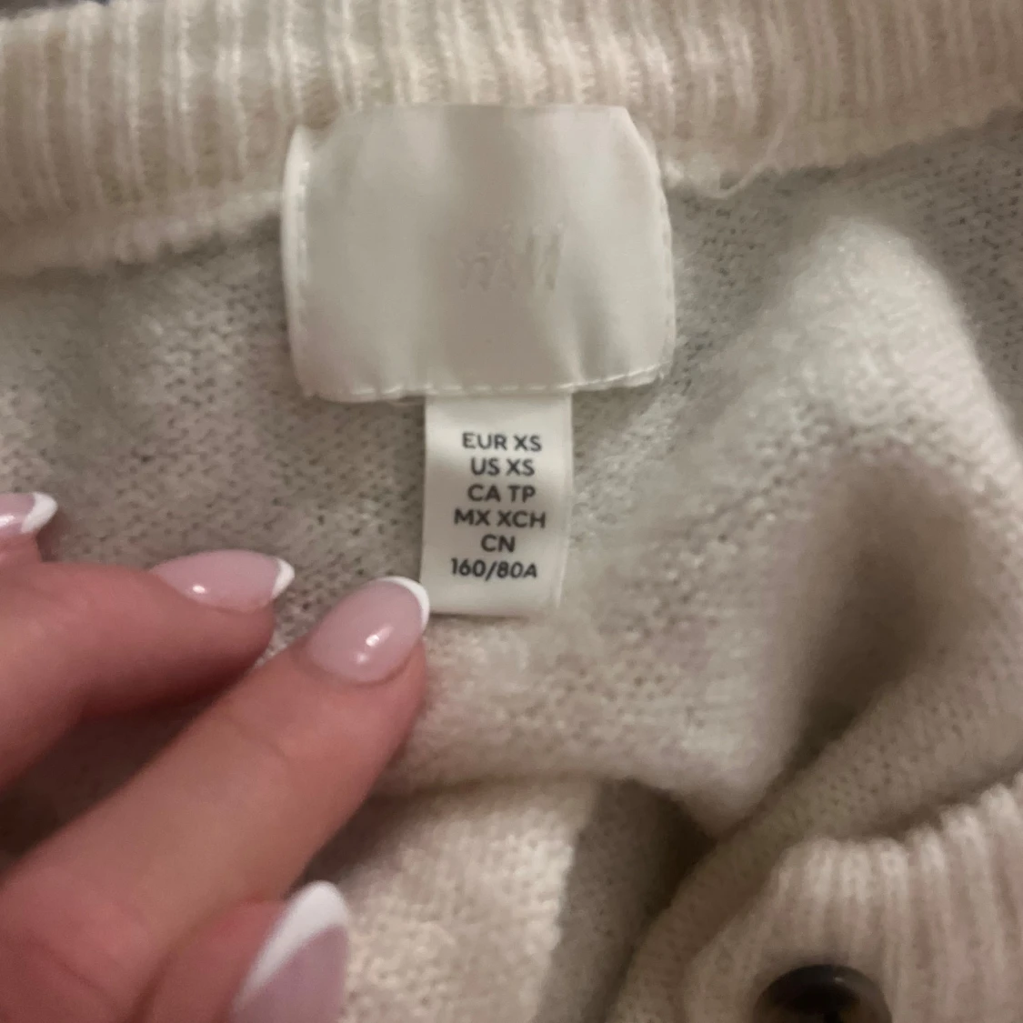 Vit stickad kofta från H&M XS - 2