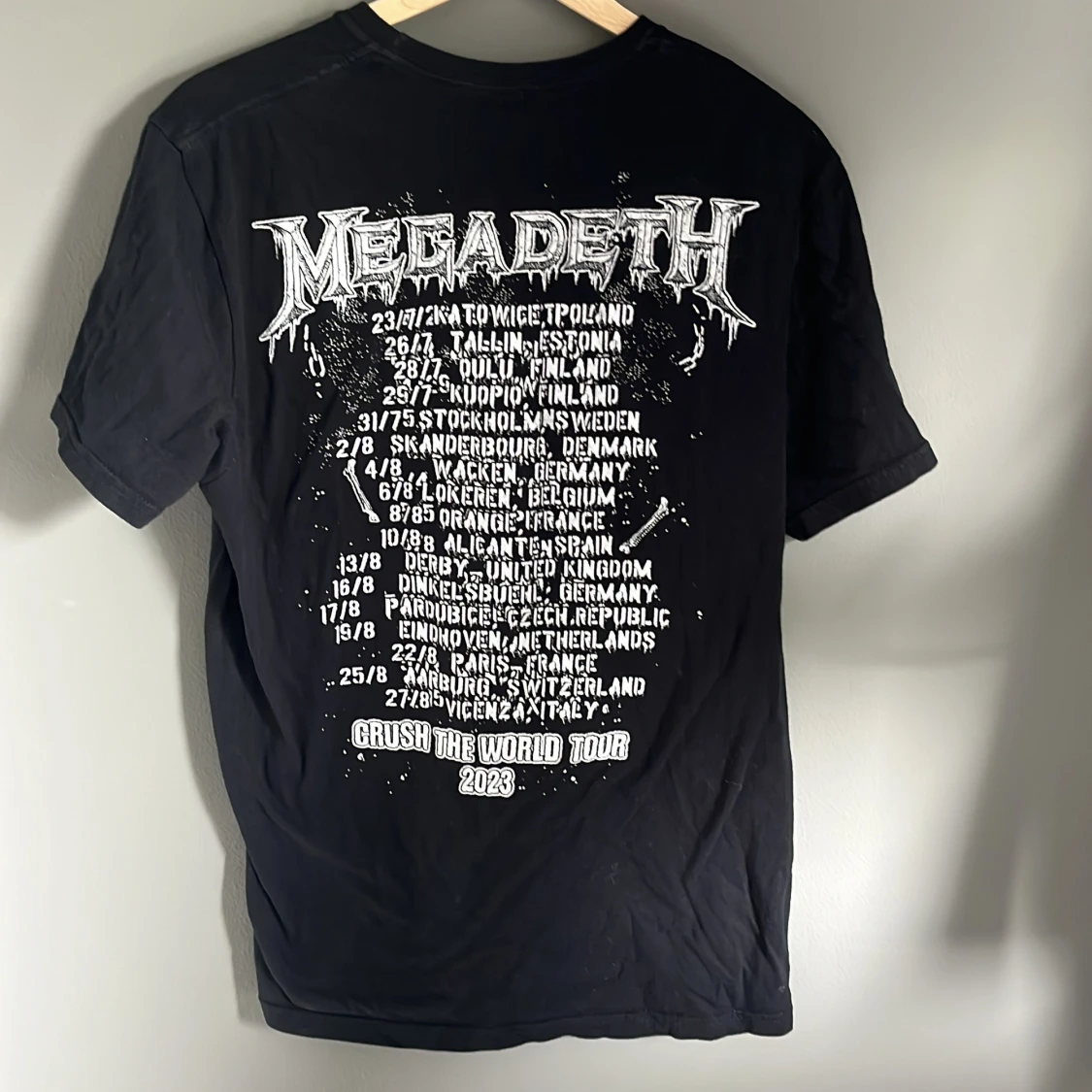 Svart Megadeth t-shirt med turnétryck - 1