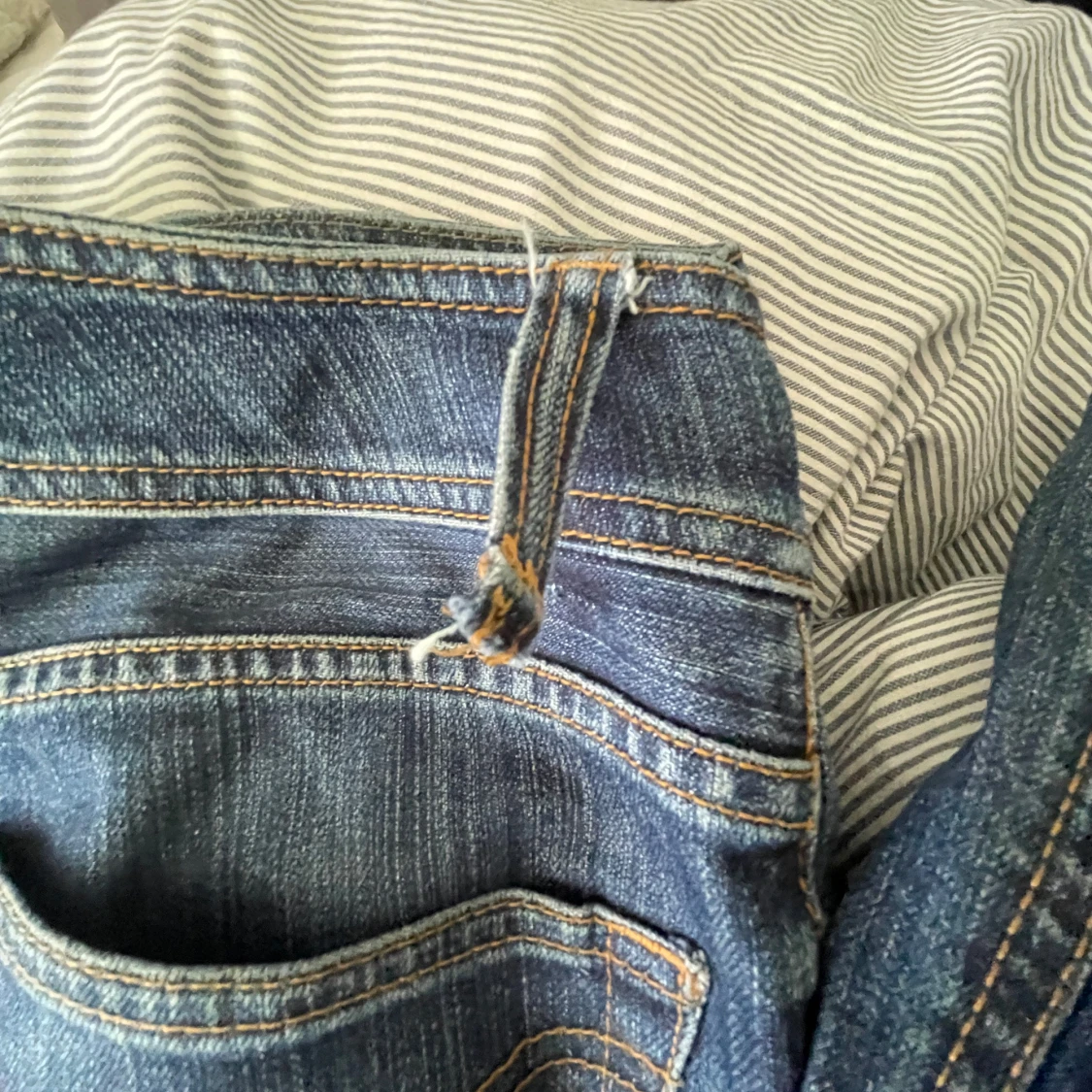 Lågmidjade blå bootcut jeans - 4