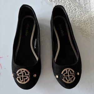 Svarta ballerinaskor  - Jättesnygga svarta ballerina skor med guld detalj. Superfint skick, endast använt fåtal gånger. Storlek 34💕