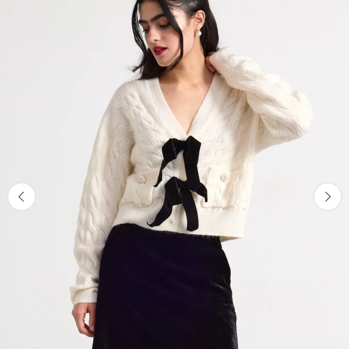 Vit stickad kofta från Holly & White - 3