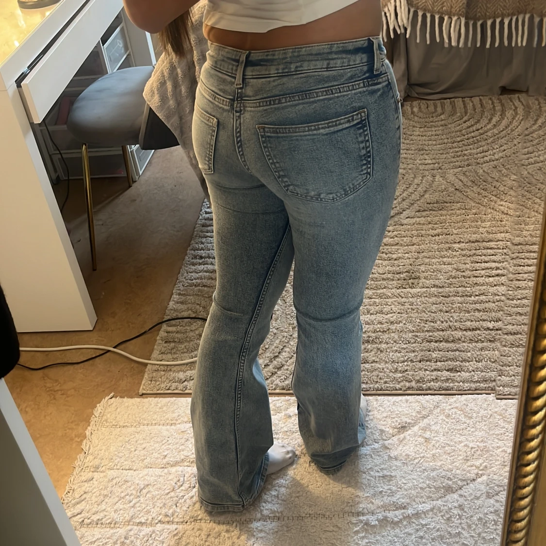 Ljusblå bootcut jeans - 3