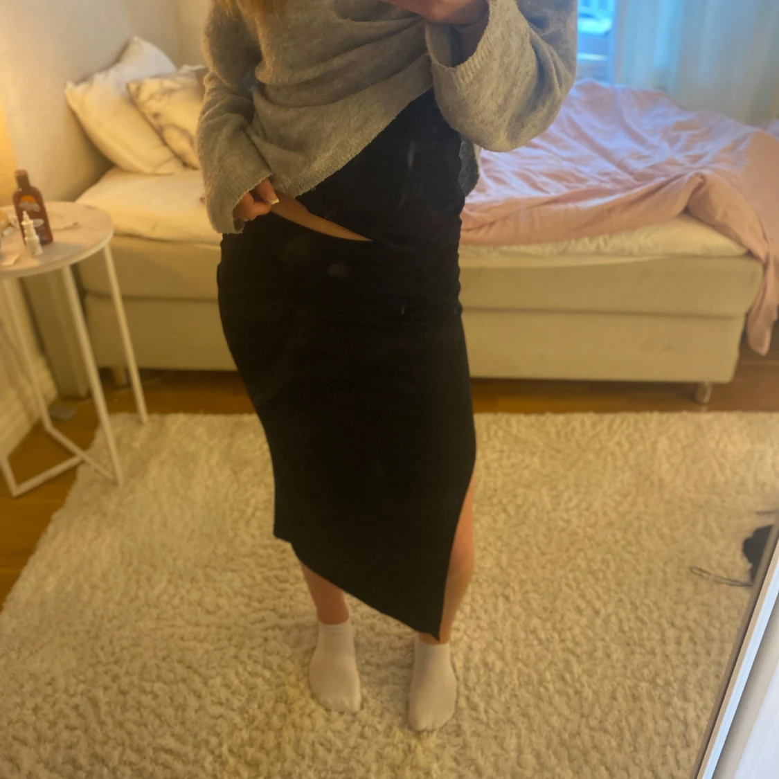 Svart långkjol med slits