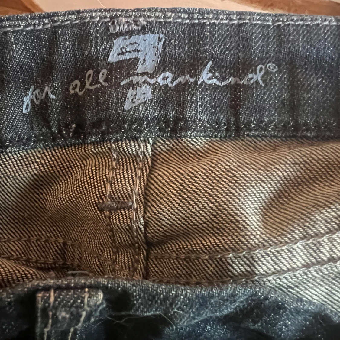 Blå flare jeans med låg midja från 7forallmankind - 4