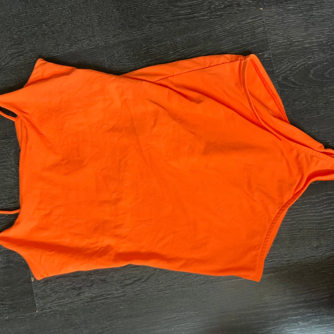 Neonorange ärmlös linnetopp - 1