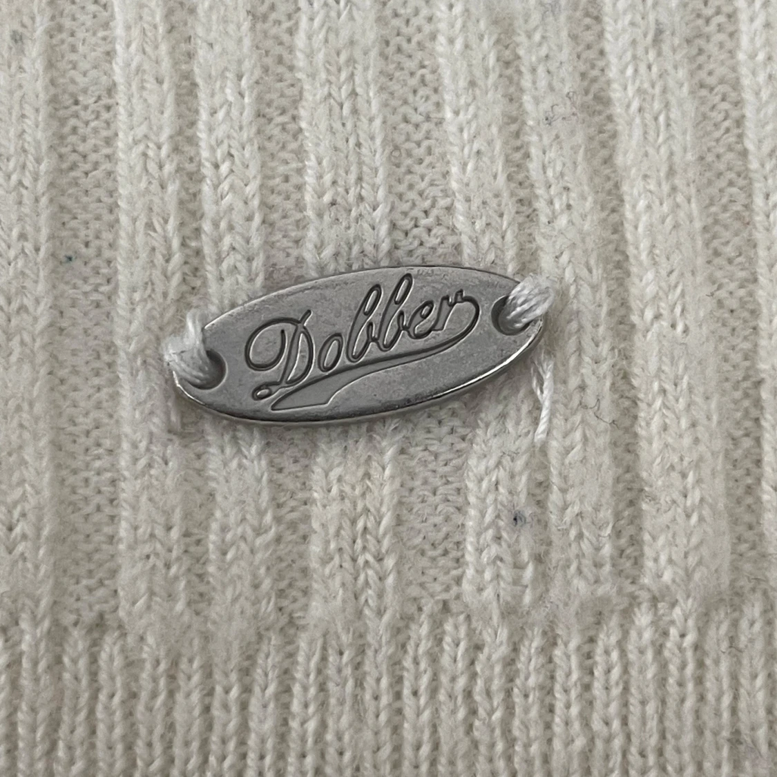 Vit ribbad stickad tröja från Dobber  - 3