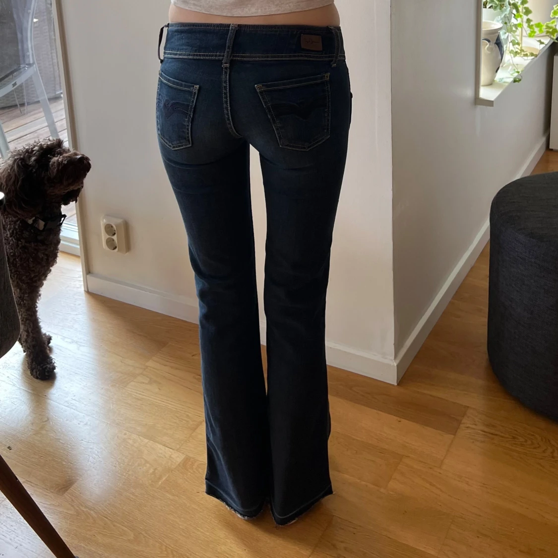 Mörkblå bootcut jeans - 2