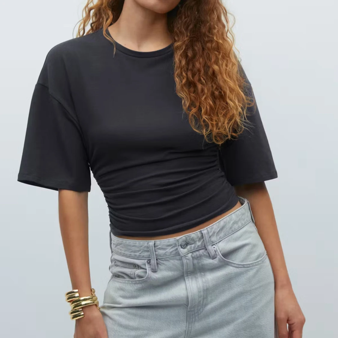 Soft touch ruched tee Gina tricot  - 1