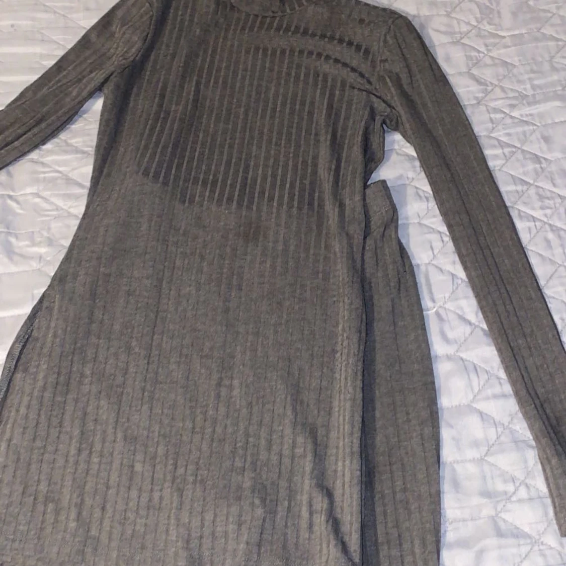 Grå ribbade byxor från SHEIN - 1