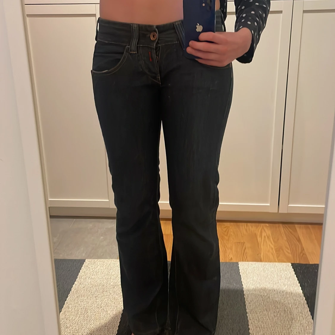 Mörkblå bootcut jeans Replay