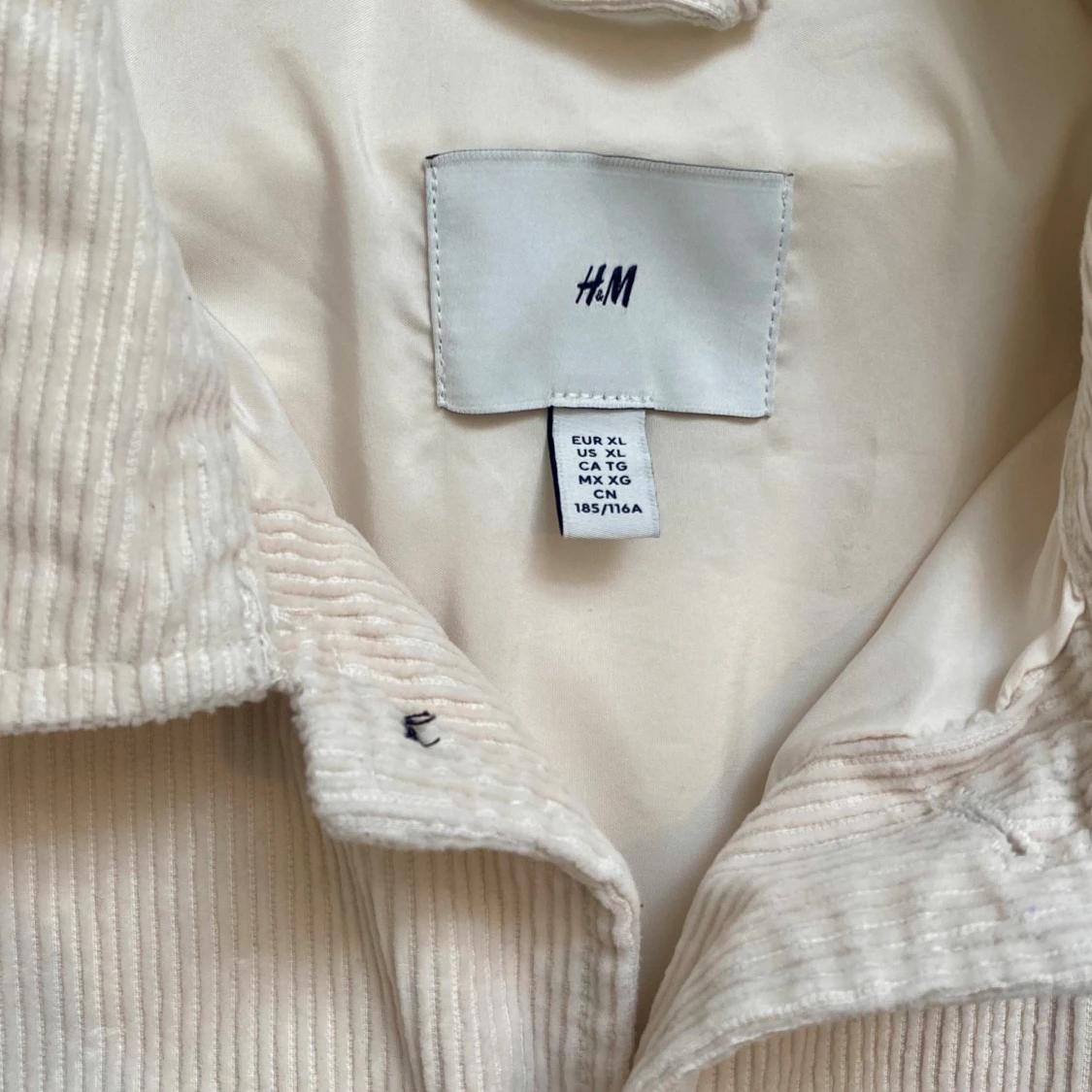 HM corduroy Vit beige vår jacka XL - 2