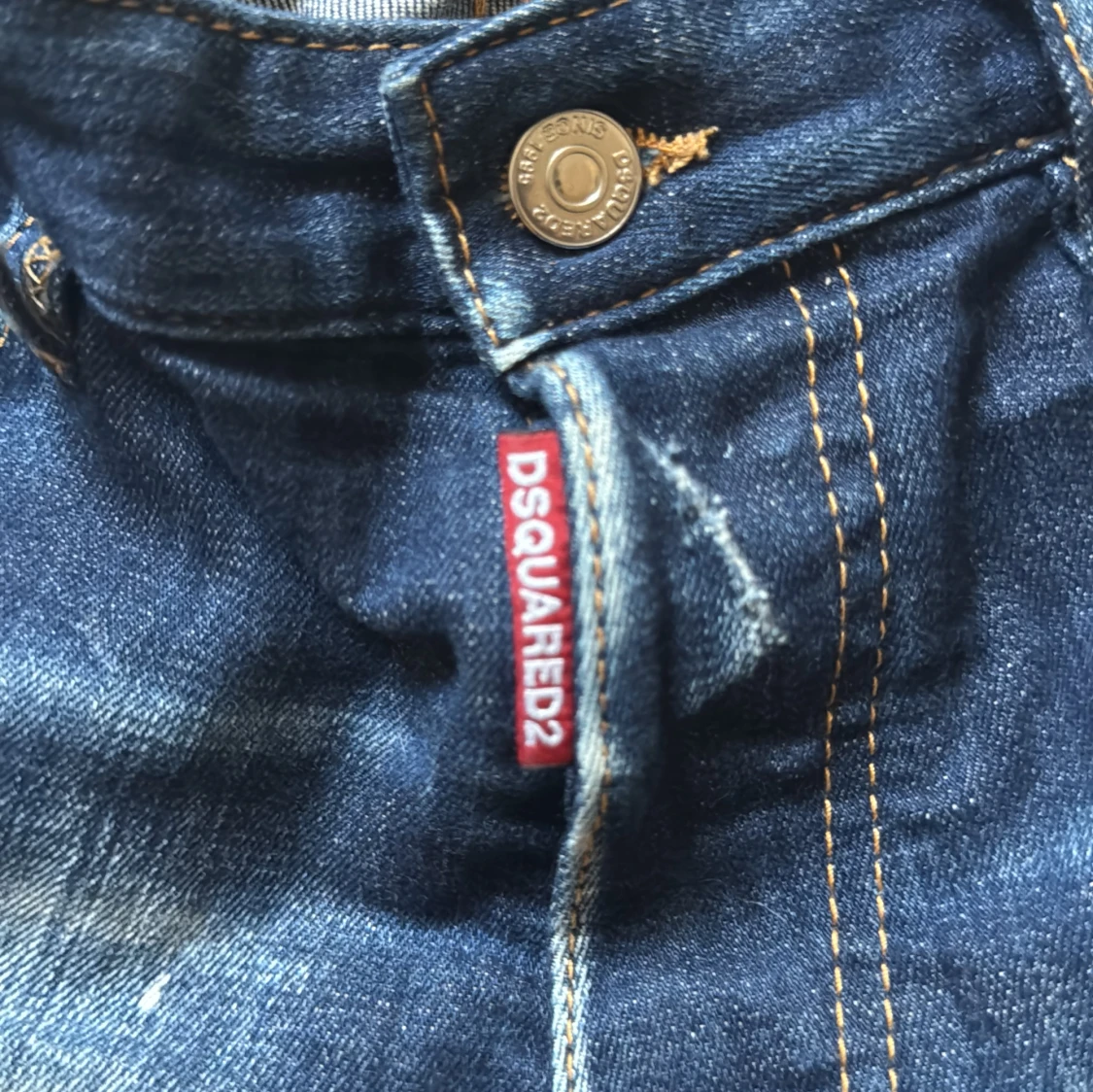 Dsquared2 blå jeans med slitningar - 1
