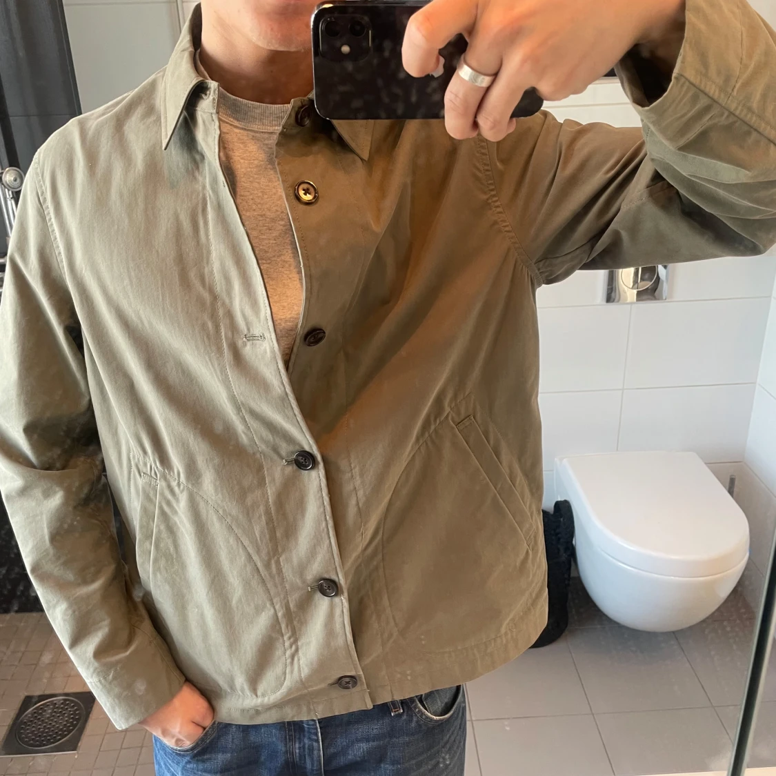 Olivgrön jacka/overshirt från Zara - 1