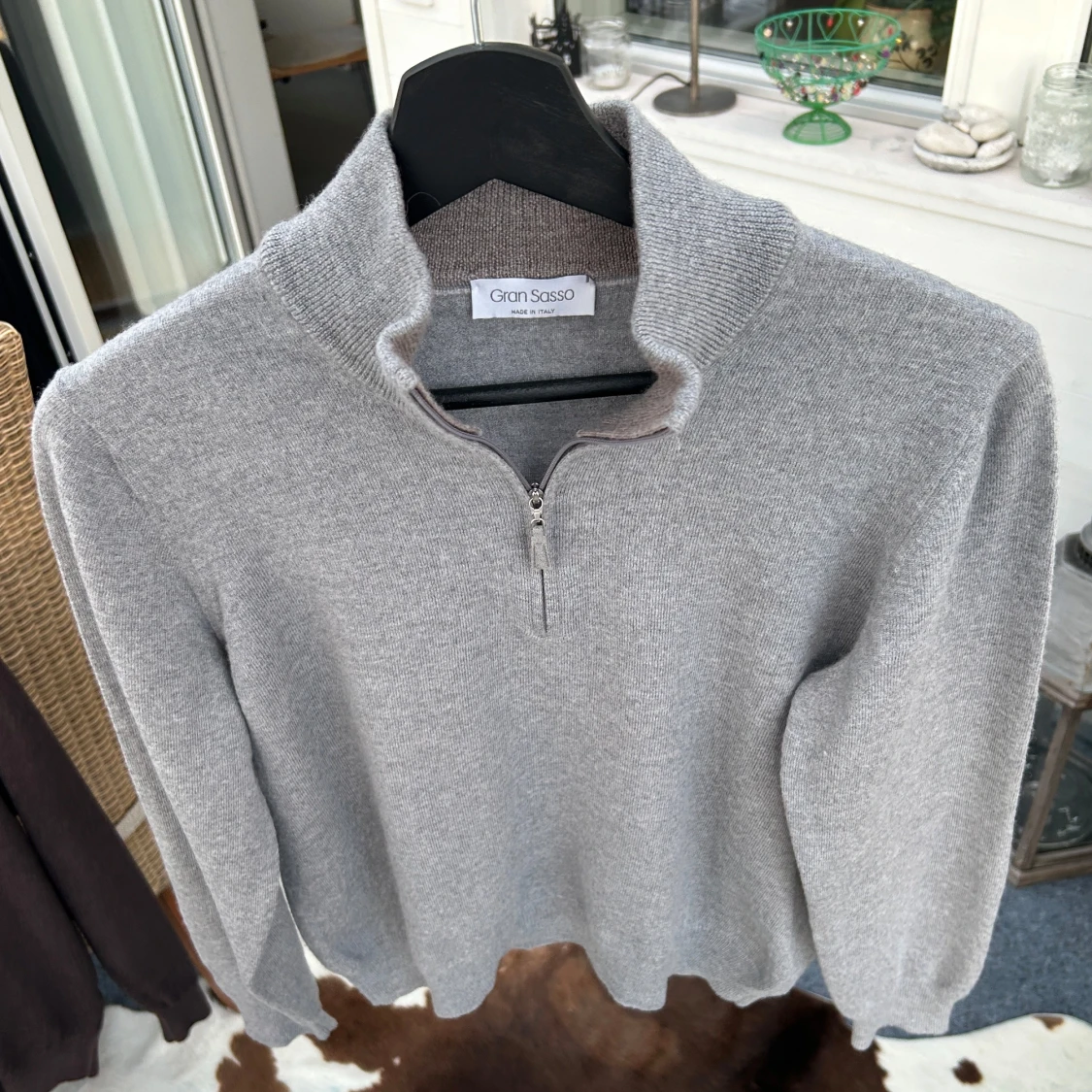 Grå tröja med dragkedja från Gran Sasso - 1