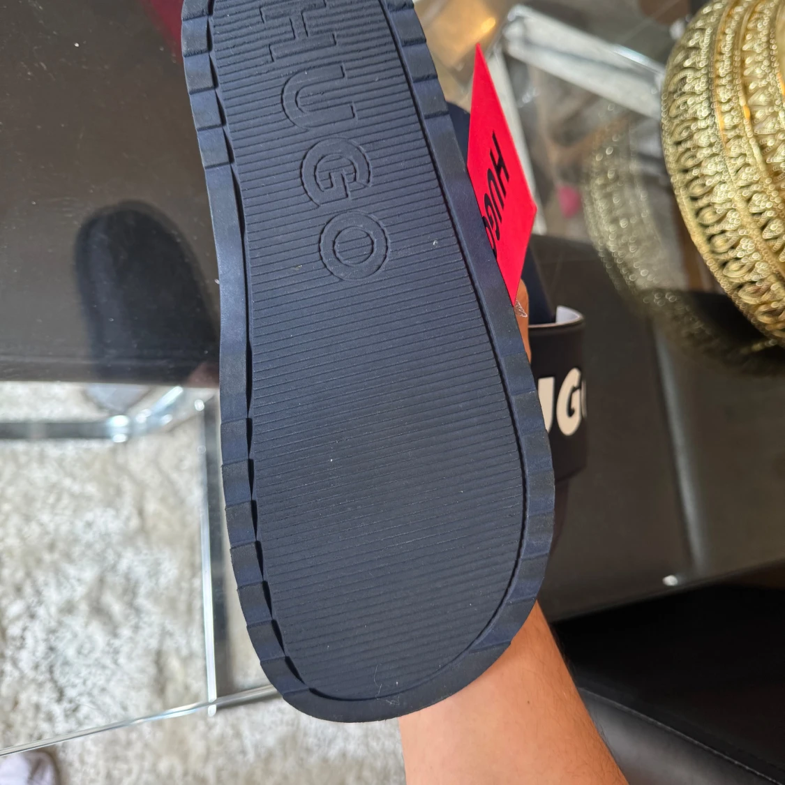 Marinblå badsandaler från Hugo - 3