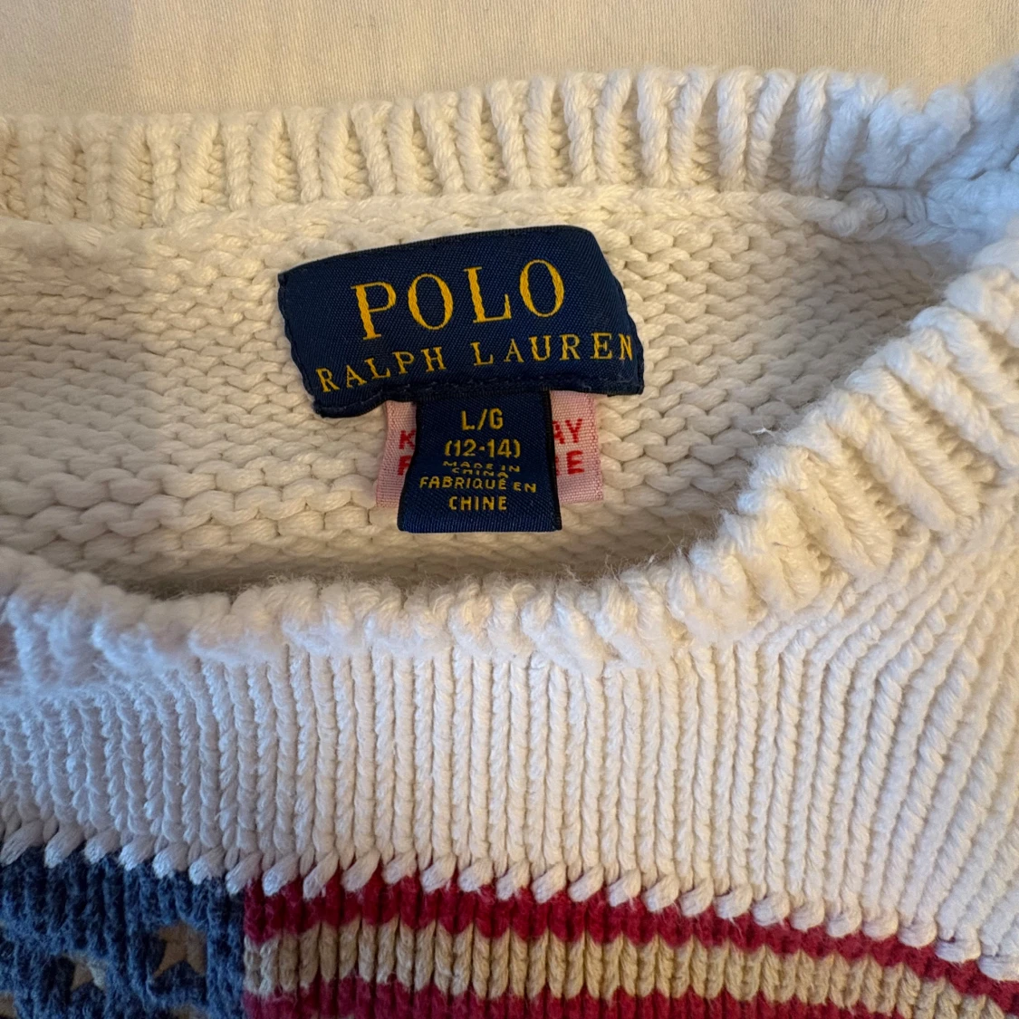 Vit stickad tröja från Ralph Lauren - 1
