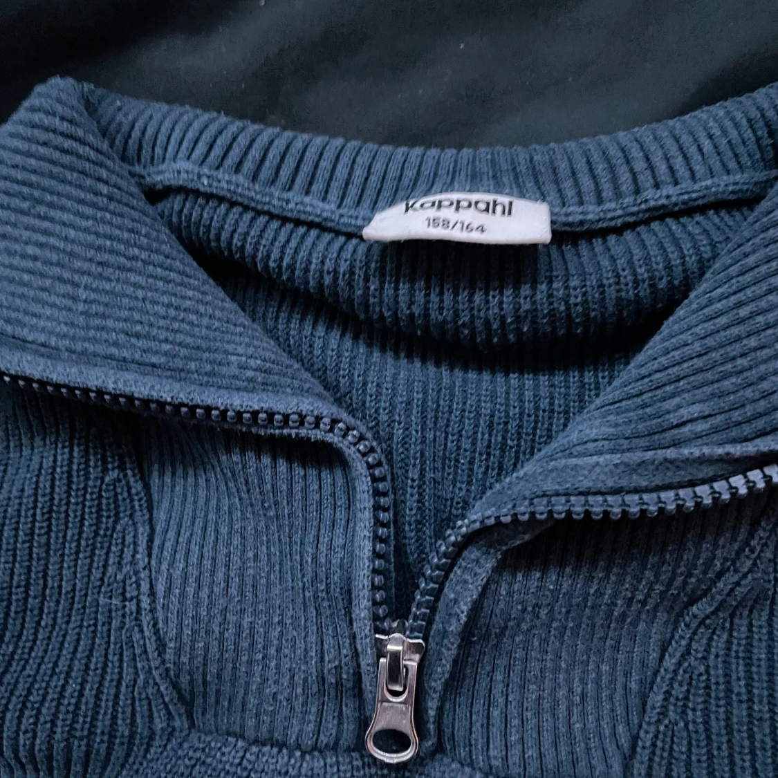 Navy stickad halfzip - 3