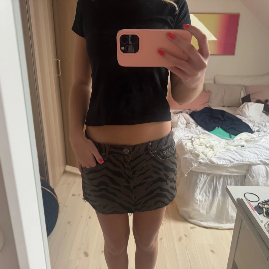 Minikjol med zebramönster - 1