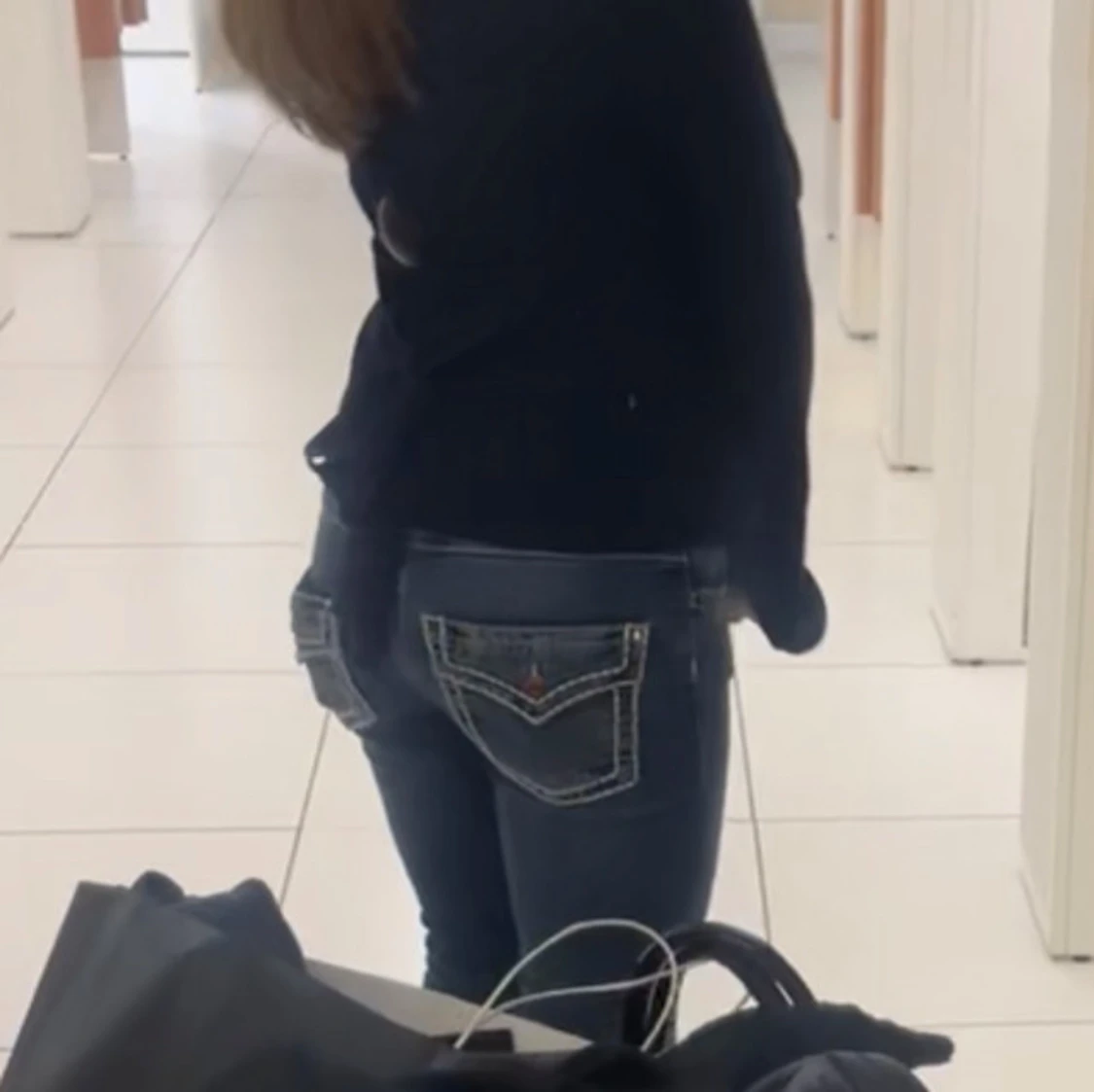 Mörk blå v-ringad topp - 1