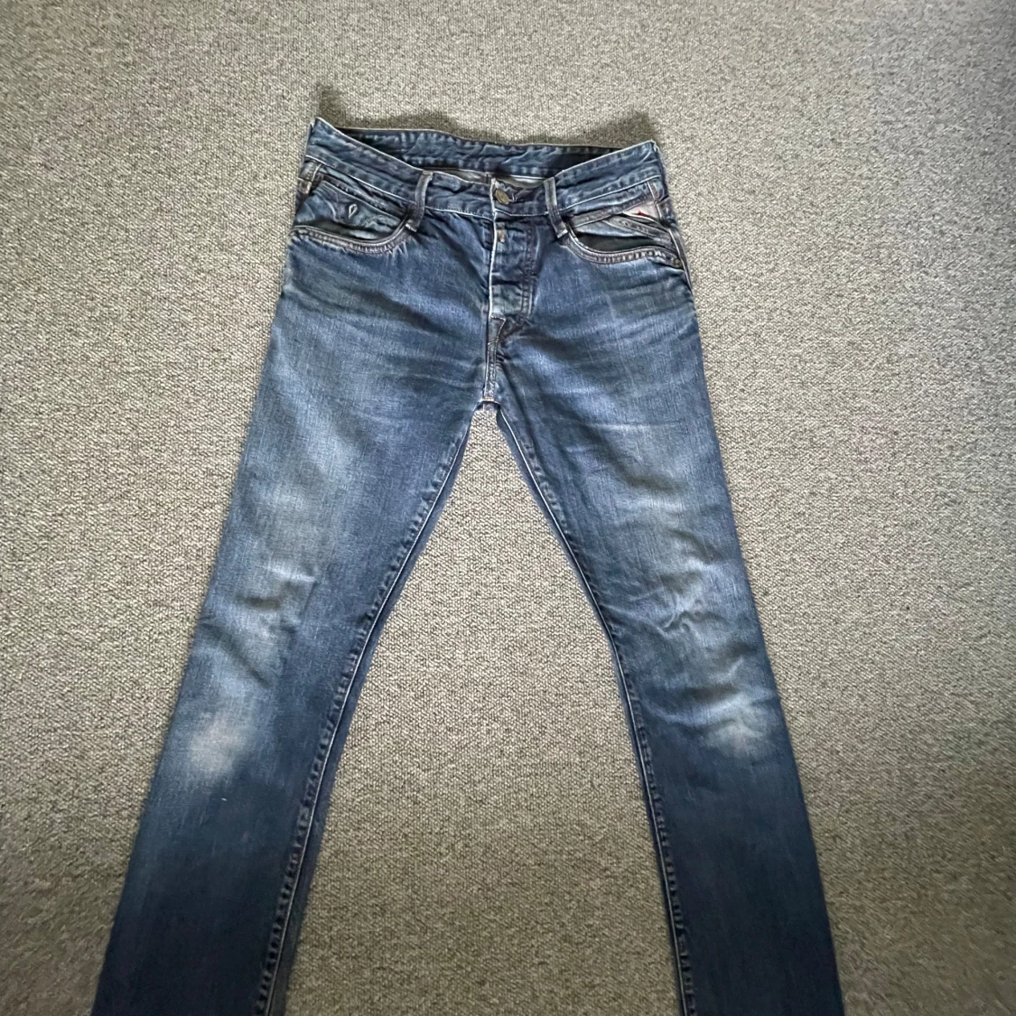 Blå Replay slim fit jeans, storlek 30/32