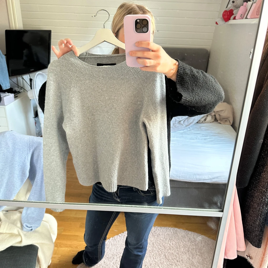 Grå stickad tröja från Vero Moda