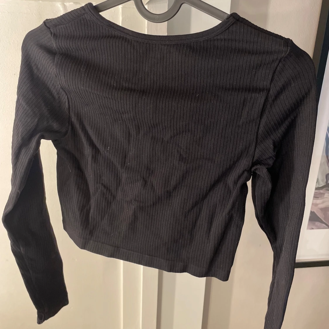 Svart ribbad croppad topp H&M Sport - 1