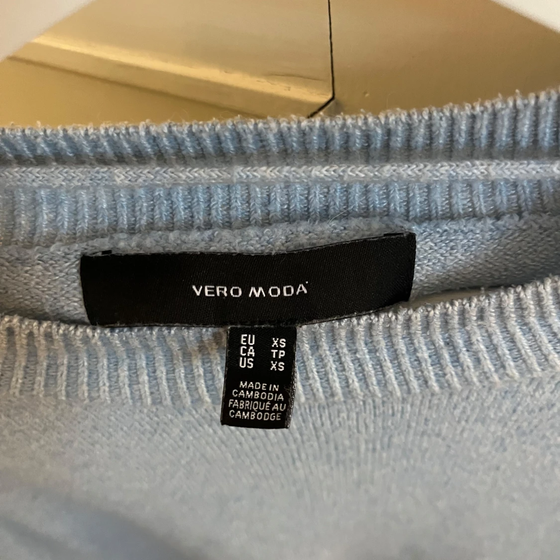 Ljusblå stickad tröja från Vero Moda i XS - 3
