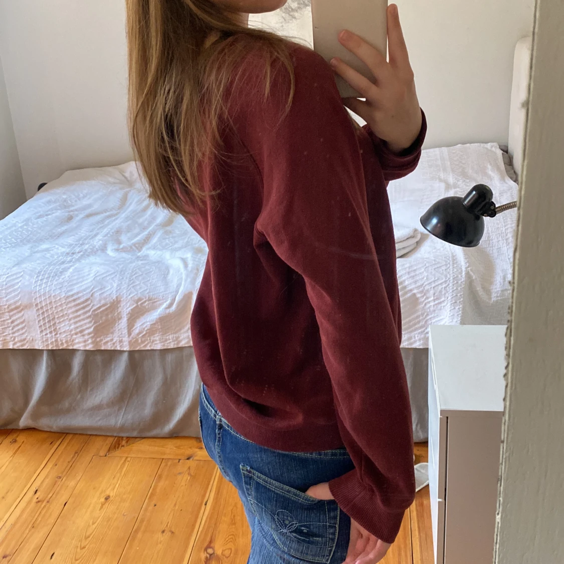 Vinröd sweatshirt - 1