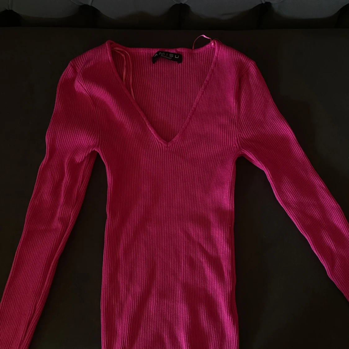 Rosa ribbad blus långärmad från Newyorker