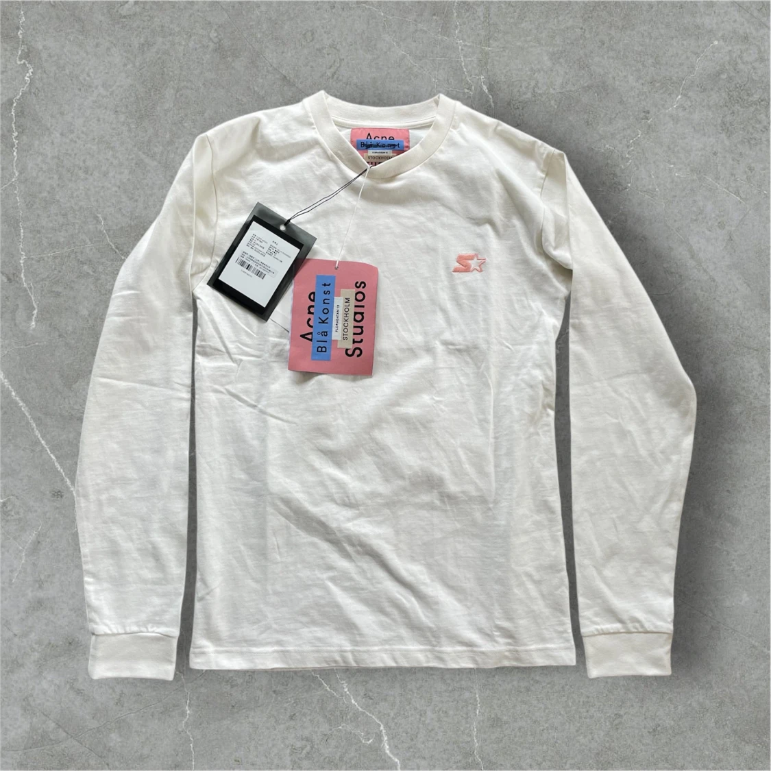 Vit långärmad tröja från acne studios blå konst - 1