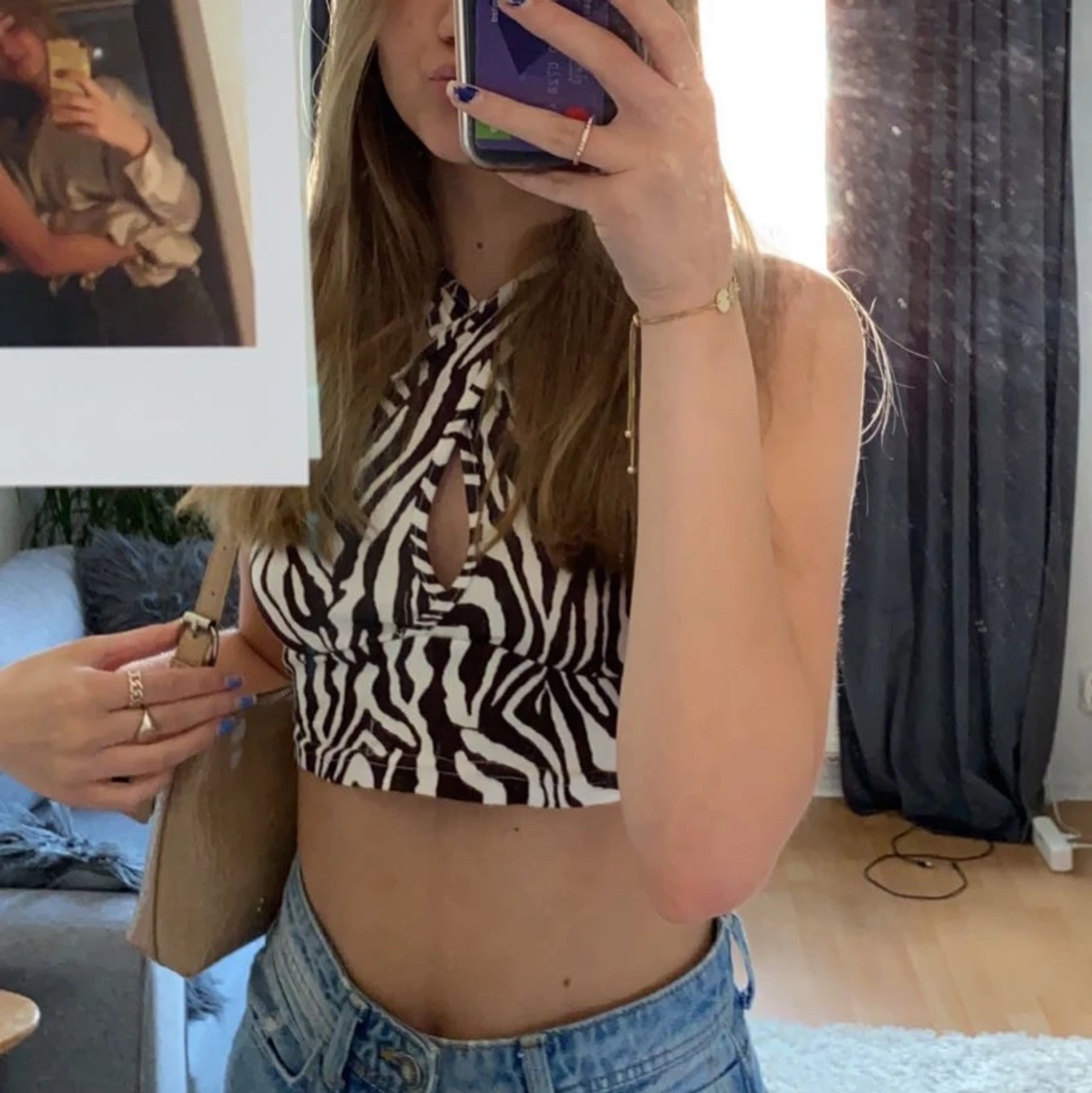 Fin zebra mönstring topp - 90