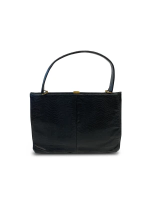 50's Reptile Leather Handbag - 50's Reptile Leather Handbag  -Black Reptile Leather -Great Condition -One Size  Measurements -Width: 31cm -Depth: 7cm -Height: 22cm