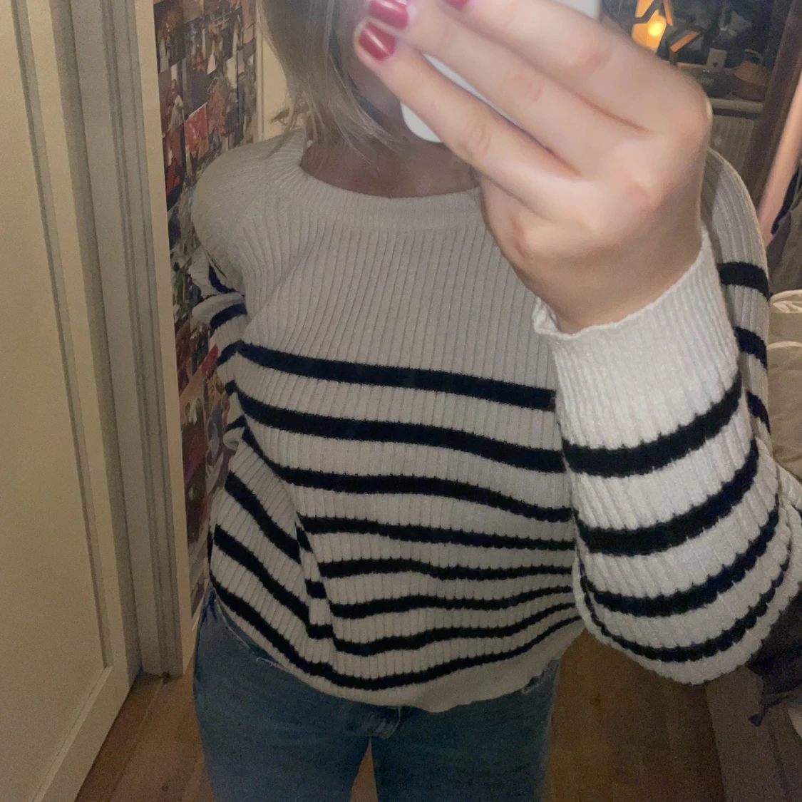 Randig stickad tröja