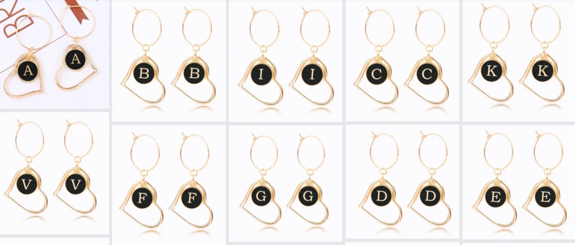 Stor Bokstav Hjärta Halsband 