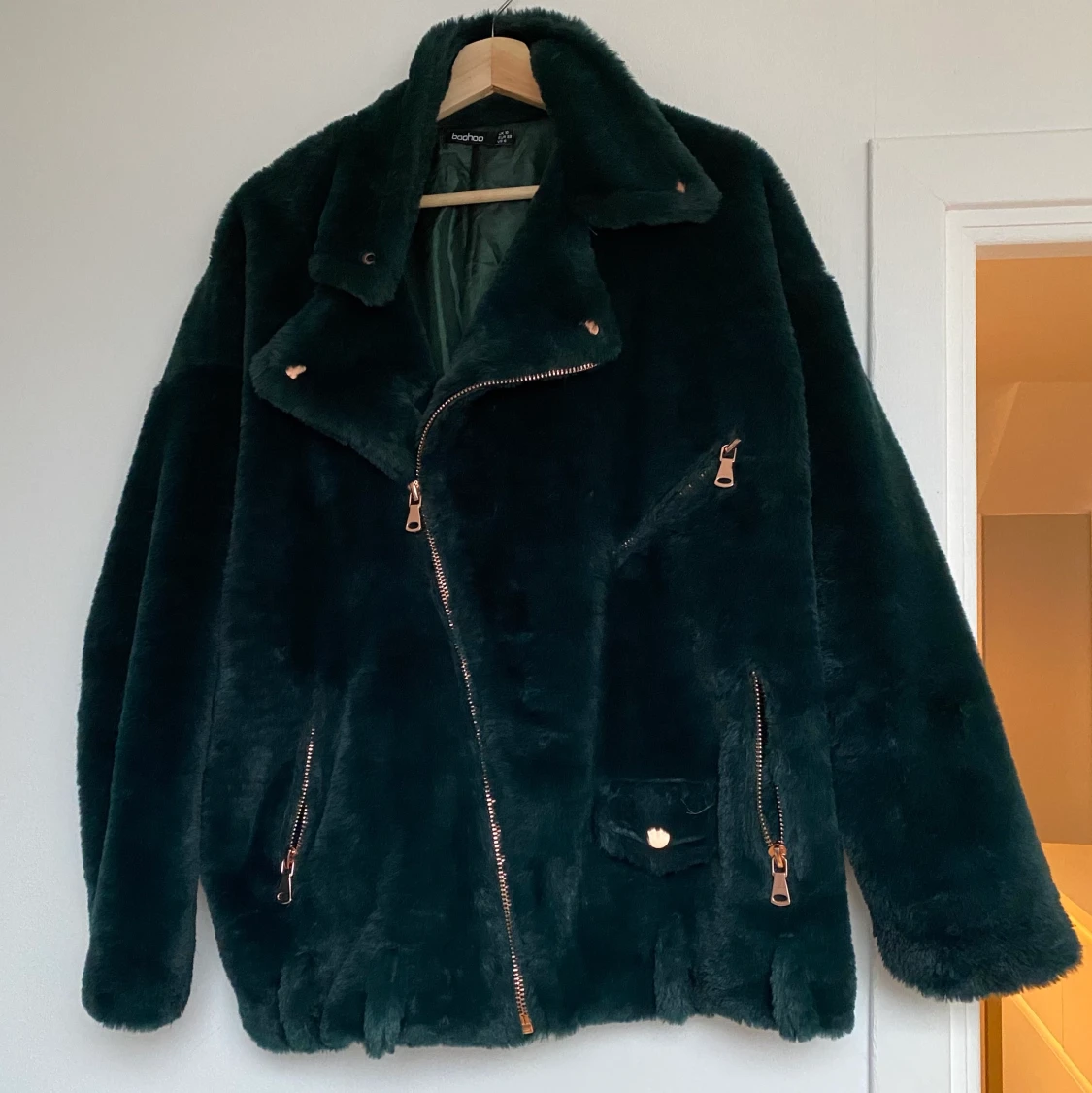 Grön pälsjacka