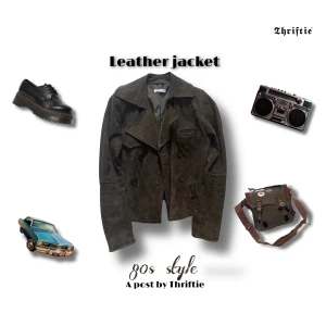 Leather jacket ~ - Använd 2 gånger!  Äkta Läder jacka!! 