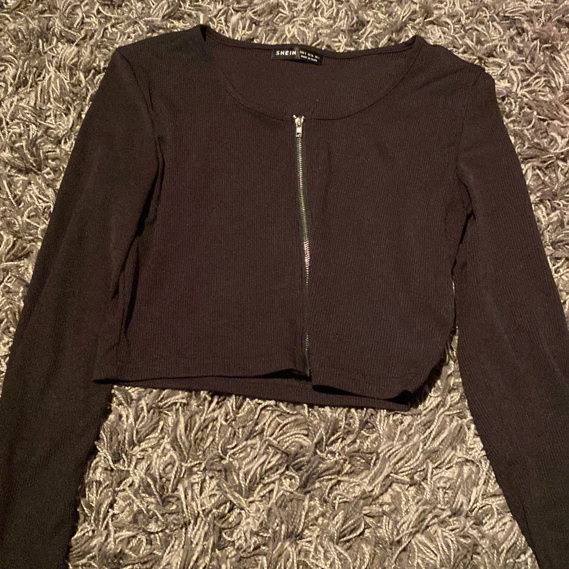 Långärmad tröja med dragkedja SHEIN strl S