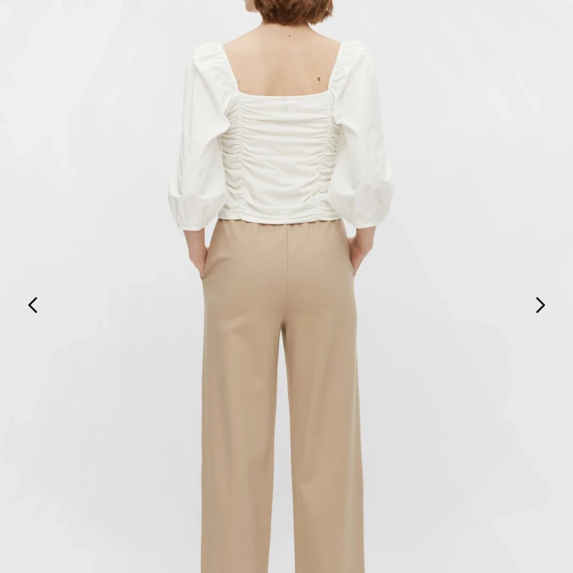 Pieces, vit topp, strl M - 90